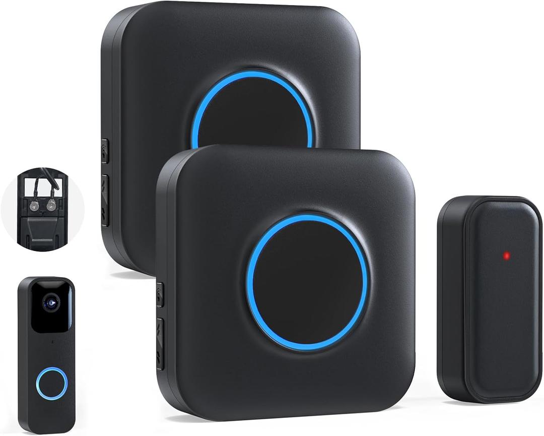 BITIWEND Wireless Doorbell Chime for Blink - Compatible with Blink Video Doorbell and Blink Video Doorbell (2nd Gen) (1 Video Doorbell Extender 2 Receiver (Black)
