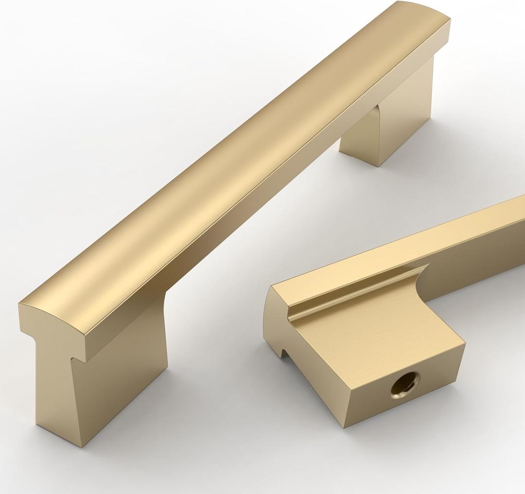 Asidrama 10 Pack 4 Inch(102mm) Champagne Bronze Cabinet Pulls Kitchen Cabinet Handles Champagne Cabinet Pulls Cabinet Hardware for Cupboard Drawer