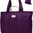 22'' 50L 100% Cotton Oversized Travel Tote Bag for Women - Tear-Resistant, Overnight/Weekend/Beach Bag (Purple)