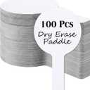 Seajan 100 Pcs Auction Bidding Paddles Bulk Answer Numbers Voting Blank Fans Dry Erase Boards Doubled Sided Handheld for Back to School Supplies(Round)