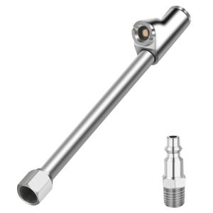 1/4" FNPT Dual Head Air Chuck, 2-Way Connection Closed Tire Chuck, Tire Air Fill Kit for Tire Inflator Gauge and Air Compressor Accessories