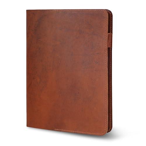 TheAntiq Tan B5 Journal Cover for Field Notes - 7.5x10 in XL Leather Notebook Cover Planner Cover, Refillable Leather Journal Cover, Composition Notebook Cover & Handmade Diary Cover for Travel