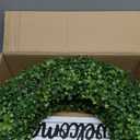 Spring Wreaths, 20" Summer Wreath, Boxwood Wreaths for Front Door, for Spring, Summer, Fall or Winter Wreath,Used for Farmhouse, Room Indoors,Outdoors, corridors, Offices. (Green)