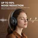 1Mii Y8 Noise Cancelling Headphones, Wireless LDAC Hi-Res Audio, 75H Battery Life, Comfortable, Over Ear Headphones Bluetooth 5.3 for Plane/Travel/Office - Black
