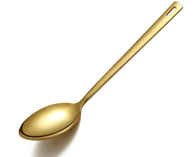 Stainless Steel Ladle, Berglander Soup Ladle, Cooking Ladle, Kitchen Ladle, Metal Soup Spoon For Cooking Non-Stick And Heat Resistant, Dishwasher Safe, Easy to Clean Gold