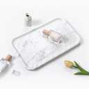 Yew & Tulip 14" x 8.5" Natural Marble Tray for Kitchen, Bathroom, Living Room Serving/Decorative Vanity Tray for Jewelry, Candles, Decor (Carrara White)