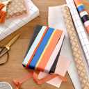 Hallmark Wrapping Paper with Cutlines on Reverse (6 Rolls: 135 Square Feet Total) Pink, Gold, Stripes, Kraft Brown, Black and White Plaid for Birthdays, Baby Showers, Bridal Showers, Mother's Day
