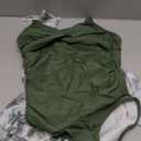 Girls Swimsuit Criss Cross Ruched One Piece Bathing Suit with Printed Mesh Cover Ups Adjustable Straps Swimwear 6-15Y (13-14 Years, Green)