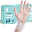 GUSTO Disposable Vinyl Gloves  Clear, Latex-Free, Powder-Free, BPA-Free  Safe for Food Handling, Cooking & Cleaning (Medium)