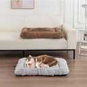 Dog Beds for Large Size Dogs Machine-Washable Short Plush Pet Beds Warming Cozy Soft Bed for Dogs and Cat, Dark Grey
 35" x 23" ( Grey )