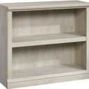 Sauder 2 Tier Book Shelf Wooden Bookcase Multipurpose Bookshelf for Home Office, Living Room, in Chalked Chestnut