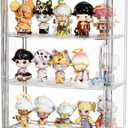 JOYZAN Acrylic Display Case for Collectibles, 1 Pack 3 Tiers Clear Display Case for Figures, Wall-Mounted Storage Box with Magnetic Door, Adjustable Figurine Display Shelf Dust-Proof Showcase