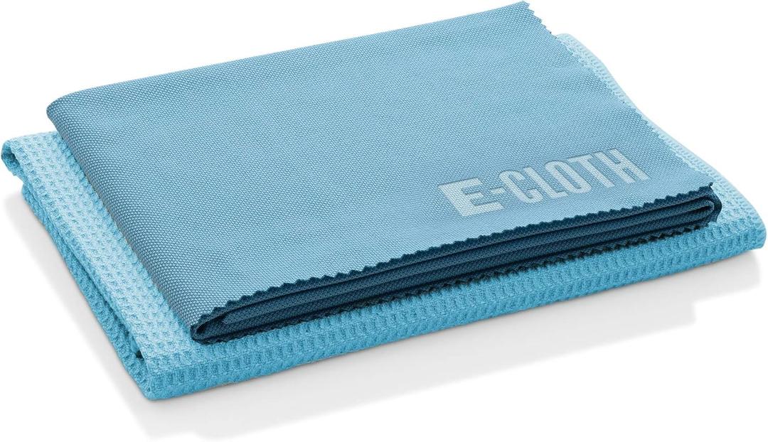 E-Cloth Microfiber Cleaning Cloth Glass Kit - Microfiber Towel Window Cleaning Kit - Microfiber Towels for Cars, Windows, Mirrors, & More - Alaskan Blue (1-Pack, Alaskan Blue)