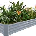 Land Guard 841ft Galvanized Raised Garden Bed Kit for Vegetables, Galvanized Large Metal Planter Raised Garden Boxes Outdoor(Modern Grey)