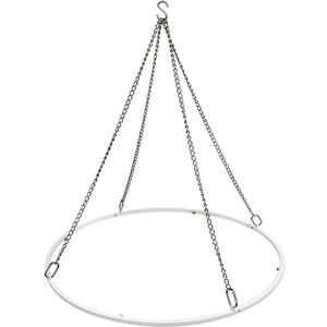 Ceiling Drapes Hanging Kit, 24 Inch Round Ceiling Canopy Hoop Hardware Kit, White Metal Ceiling Draping for Ceiling Drape Hanging Hoop Ring Kit for Wedding Ceremony Ceiling Decorations