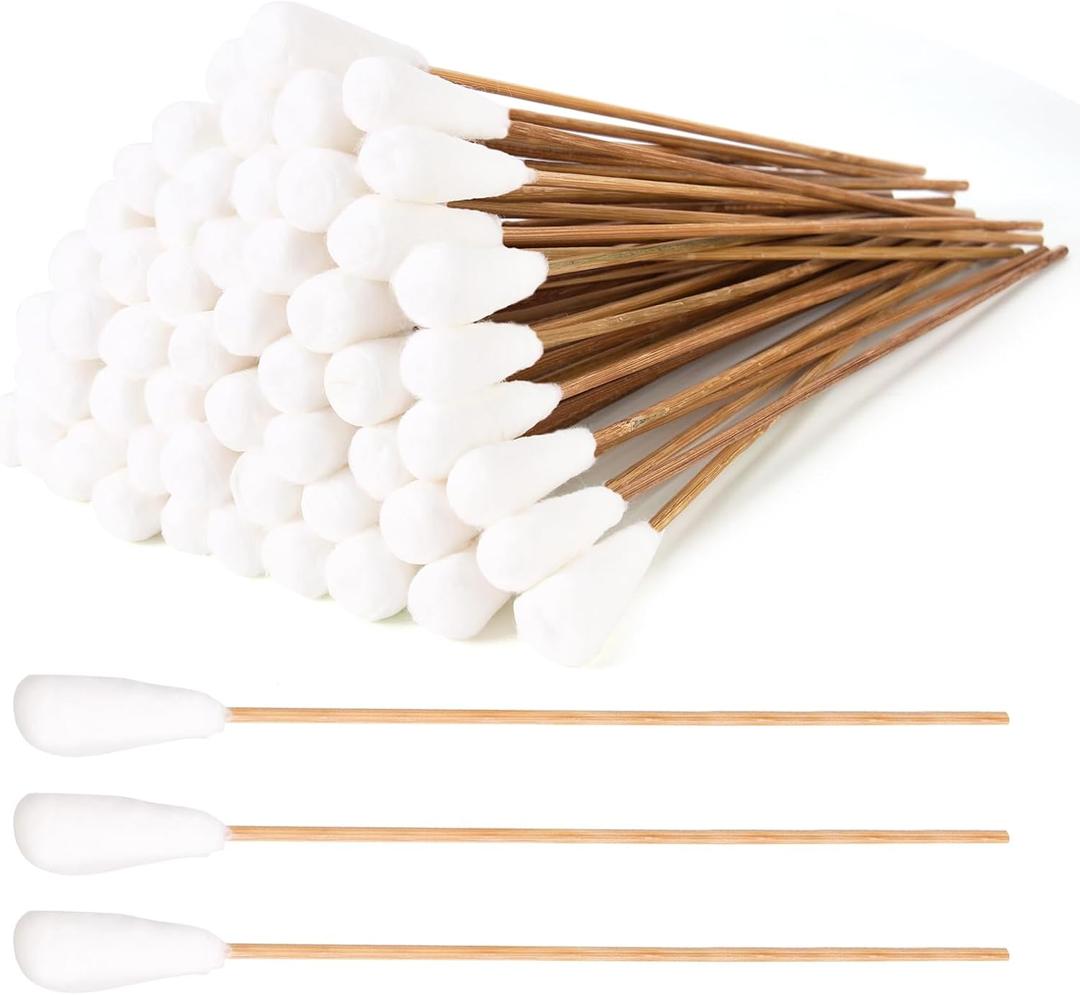 Long q Tips for Cleaning 10 Inch, 100pcs Cotton Swabs, Long 10" Cotton Tipped Applicators with Large 1/2" Diameter Swab - Non-sterile