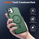 SUPFINE Magnetic for iPhone 12 Mini Case & iPhone 13 Mini Case (Compatible with MagSafe) (Military Grade Drop Protection) Slim Translucent Matte Shockproof Phone Cover,Forest Green