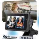 Baby Car Camera for 2 Kids - 4.3" Dual Channel Car Baby Monitor with Split Screen,Night Vision, Wide View, Easy Install Rear Facing Backseat Camera for Baby