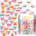 120 Pcs Conversation Hearts Vase Filler Valentine's Day Heart Ornament for Floating Candles Candy Love Centerpiece for Valentine Wedding Home Table Party Decor, No Water Gel, Macaron