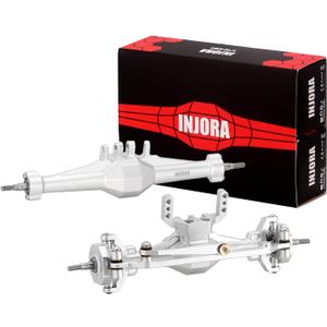 INJORA +4mm Diamond Axles with Lay Down Servo Mount & Links for 1/18 TRX4M(Silver)
