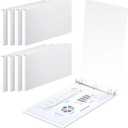 8 Pcs 11 x 17 Inch 3 Ring Binders 1 Inch Rings Heavy Duty View D Ring Binders Economy Holds 11" x 17" Paper for Artwork Blueprints, Office, Home, Work Places(White)