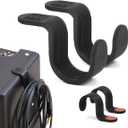 Strumland Music Cable Organizer Set (2-Pack)  Peel-and-Stick Guitar Cable Holder & Studio Cable Hook with Upgraded 3M Adhesive for Desks, Amps & Surfaces (Black)