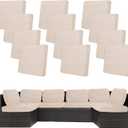 12 Pcs Outdoor Cushion Covers, Patio Sofa Cushion Covers Replacement