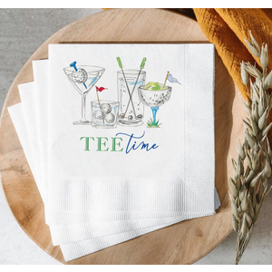 Tee Time Napkins: Golf Party Cocktail Beverage Napkins (25 Pack)