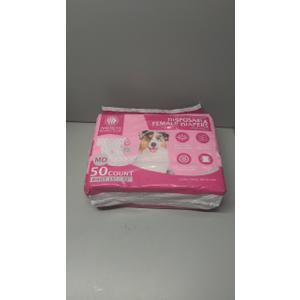 American Kennel Club Female Dog Wrap, Disposable Diapers with Wetness Indicator, Medium, 50 Count (Medium Waist Size 15 - 23 in)