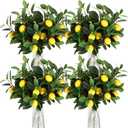 Giegxin 24 Pcs Artificial Lemons Tree Branches 18 Inch Faux Greenery Stems Lifelike Lemon Decor Fake Fruits Plant for Home Kitchen Dining Table Decor