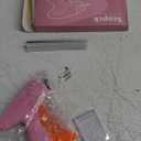 Stitch Gun for Clothes - Handheld Stitch Gun Quick Clothing Fixer - Tagging Gun - Includes 6 Needle, 1000 Black Fasteners & 1000 White Fasteners (Pink/Orange)