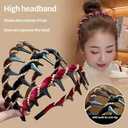 2 x 3 Pack Vintage High Cranium Artificial Hairband, 2025 New Hairbands for Girls, Decorative Hair Accessories Gifts (Agate, One size fits all)