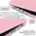 DONGKE Glitter Case for M5 MacBook Pro 14 inch M4 M3 M2 M1 2026 2024-2021 A3427 A3426 A3434 A3112 A3401 A3185 A2918 A2992 A2779 A2442 Pro Max, Bling Plastic Hard Shell Cover, Sparkly Pink