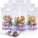 Rikolto Resealable Christmas Zip Lock Bags 50PCS Clear Christmas Cookie Snowman Plastic Sealing Bags with Handles for Xmas Holiday Party Candy Small Gift Wrapping Supplies Decor