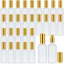 Roshtia 30 Pcs 3. 4 oz Gold Glass Spray Bottle Refillable Perfume Atomizer Clear Decorative Empty Bottles with Fine Mist Sprayer Pump for Face Body Travel