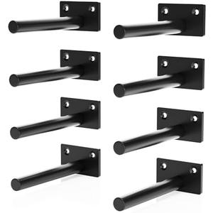 MaybeRain 8Pcs/Set 4inch Floating Shelf Brackets，Blind Shelf Supports，Hidden Brackets for Floating Wood Shelves with Screws and Wall Plugs