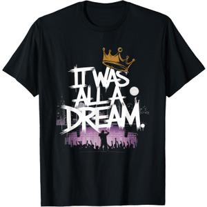 It was A Dream Tshirt Men Women Rap 1990s Music Hip Hop T-Shirt Black,Small