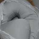 Momcozy Pregnancy Pillows with Cooling Cover, U-Shaped Full Body Maternity Pillow for Side Sleepers 57 Inch - Support for Back, Hip, Belly, Legs for Pregnant Women (Grey- Cooling Fabric)