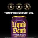 Liquid Death Soda-Flavored Sparkling Water - Doctor Death (Cherry, Cream, Spice), Less Sugar*, Huge Flavor, No Caffeine, No Artificial Sweeteners, King Size 19.2 Fl Oz (Pack of 12)