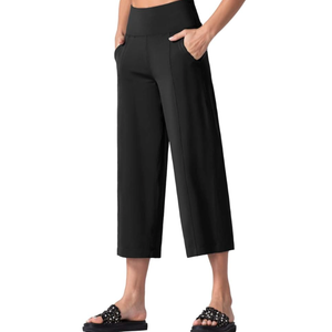 THE GYM PEOPLE Womens' Yoga Pants with Pockets and Tummy Control High Waist in Flare Crop, M