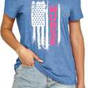Patriotic Shirts July 4th Shirts for Women American Flag Heart T-Shirts USA Fourth of July Casual Tee Top (XL)