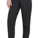 Bamans Womens Dress Pants Work Business Skinny Leg Pants Office High Waisted Slacks Slim Fit Casual Trousers (Black, L)