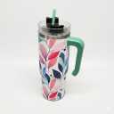 B WELL Abstract Pastel Flower Tumbler 30 oz.
