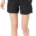 Amazon Essentials Women's 5" Inseam Drawstring Elastic Waist Linen Blend Summer Shorts, Black, 2X