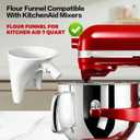 3 x 2026 New Flour Funnel for Kitchen Aid Mixer,Fits Tilt-Head 7 Qt (KSM150) | Kitchen Aid Accessories and Attachments,Powder Funnel with Easy-Pour, Prevents Spills ,Easy to Clean Baking ToolWhite