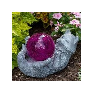 Solar Garden Outdoor Statues Cat Holding Magic Orb with Solar LED Lights - Lawn Decor Outdoor Statue for Patio, Balcony, Yard Ornament,Unique Gifts for Mom Grandma