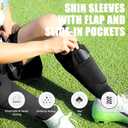 Soccer Shin Guards for Kids Adults, Toddler Shin Pads Set with Sleeves and Long Soccer Socks for Age 2-16 Boys & Girls, Youth &Men, Lightweight Soccer Equipment (M(Kids, 5-8 years, Black)