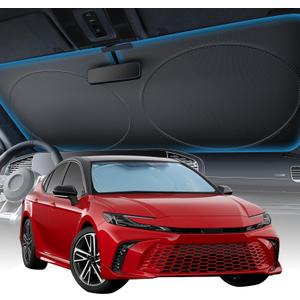 2025 Upgraded Zanch Car Front Windshield Sun Shade - Ultimate Uv Protection & Heat Reductionlinnovative No-Light Leakage TechnologylFoldable DesignPerfect Fit for Sedan, Small(59" x 29")