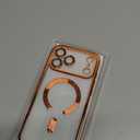 Misea Magnetic for iPhone 17 Pro Max Case Compatible with MagSafe [Never Yellowing] [Military Grade Drop Protection] Full Camera Lens Protector Plating Soft Clear Phone Case for Women, Cosmic Orange