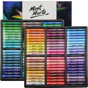 Mont Marte Extra Soft Oil Pastels Vibrant Hues Premium 120pc, Assorted Bright Colors, Vibrant, Buttery, Versatile Art Pastels for Blending, Layering & Shading, Art, Craft, Coloring and Sketching (Multicolor)